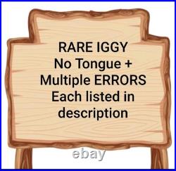 Ty Beanie Baby 1997 Tie-Dye Iggy Iguana Retired RARE EDITION No Tongue + Errors