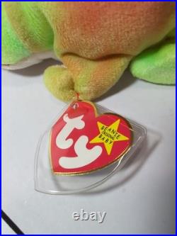 Ty Beanie Baby 1997 Tie-Dye Iggy Iguana Retired RARE EDITION No Tongue + Errors
