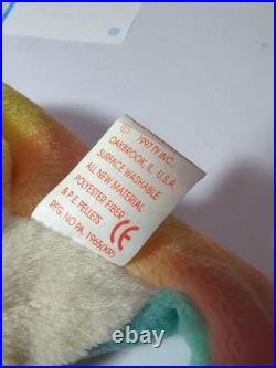 Ty Beanie Baby 1997 Tie-Dye Iggy Iguana Retired RARE EDITION No Tongue + Errors