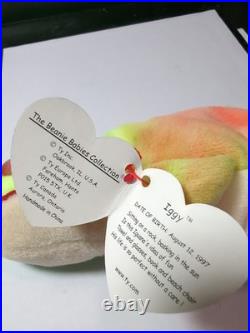 Ty Beanie Baby 1997 Tie-Dye Iggy Iguana Retired RARE EDITION No Tongue + Errors