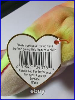 Ty Beanie Baby 1997 Tie-Dye Iggy Iguana Retired RARE EDITION No Tongue + Errors