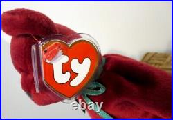 Ty Beanie Baby 3rd Gen. Very Rare New Face Cranberry Teddy with Perfect Mint Tags