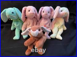 Ty Beanie Baby 5 Rabbits Rare Retired Errors