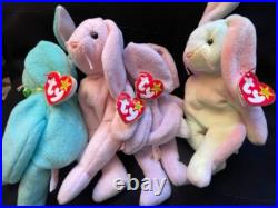 Ty Beanie Baby 5 Rabbits Rare Retired Errors