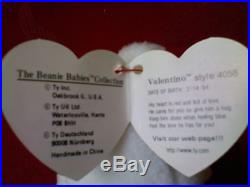 Ty Beanie Baby 93 Valentino Errors (Rare)Ty Deutschland On Swing/Un-Numbered/PVC