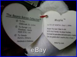 Ty Beanie Baby 96 Maple Super Rare Oddity 3 INDONESIA Canadian Tags/Un-Numbered