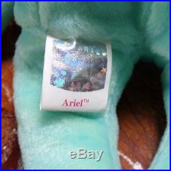 Ty Beanie Baby Ariel P. E. PELLETS, c2000 MINT In Memory1981-1988 RARE