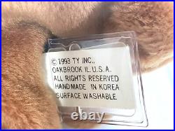 Ty Beanie Baby Babies Rare 1st Gen UK Tag Brownie Korean TBB Authenticated MWNMT