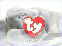 Ty Beanie Baby Babies Rare 3rd 1st Gen Gray Happy TBB Authenticated MWMT-MQ