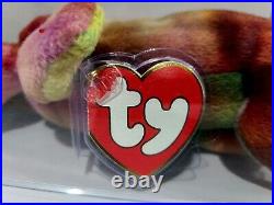 Ty Beanie Baby Babies Rare 3rd 1st Gen Lizzy Tie-Dyed TBB Authenticated MWMT-MQ