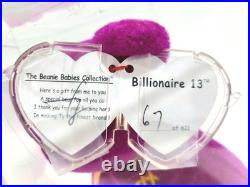 Ty Beanie Baby Babies Rare Billionaire #13 Bear Signed Peggy G Auth'd MWMT-MQ Ty Beanie Baby Babies Rare Billionaire #13 Bear Signed Peggy G Auth'd MWMT-MQ