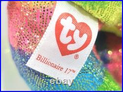 Ty Beanie Baby Babies Rare Billionaire #17 Bear Signed TBB Authenticated MWMT-MQ