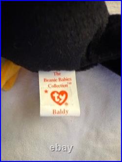 Ty Beanie Baby Baldy The Eagle 1996 RARE MINT Tag Errors