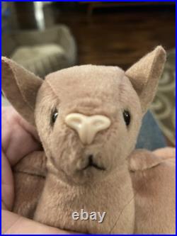 Ty Beanie Baby Batty rare miss production error three feet 1996 Brown Plush