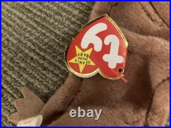 Ty Beanie Baby Batty rare miss production error three feet 1996 Brown Plush