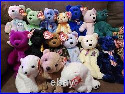 Ty Beanie Baby Bears Lot Of 16 Rare Retired WithTags Donating A Portion To Charity