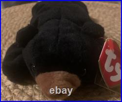 Ty Beanie Baby Blackie The Bear PVC Pellets Tag Errors Rare Retired Mint Ty Beanie Baby Blackie The Bear PVC Pellets Tag Errors Rare Retired Mint