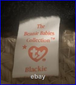 Ty Beanie Baby Blackie The Bear PVC Pellets Tag Errors Rare Retired Mint Ty Beanie Baby Blackie The Bear PVC Pellets Tag Errors Rare Retired Mint