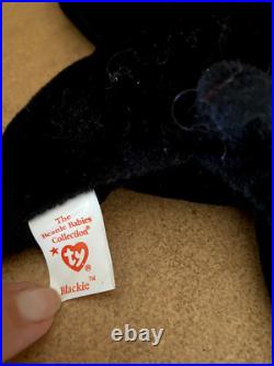 Ty Beanie Baby Blackie the Bear Retired RARE Mint 1993
