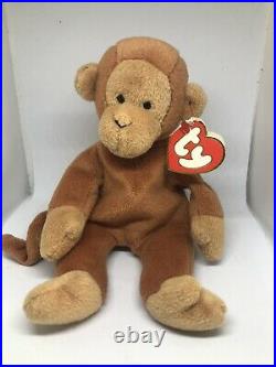 Ty Beanie Baby Bongo Monkey ULTRA RARE. BONGO Tush Tag 1995 PVC