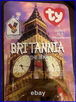 Ty Beanie Baby Britannia The Bear Mint Condition- VERY RARE-MADE IN CHINA 2 TAG