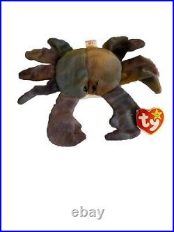 Ty Beanie Baby CLAUD the Crab with Tag ERRORS Plush Toy RARE PVC NEW RETIRED 1996