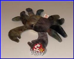Ty Beanie Baby CLAUDE the Crab with Tag ERRORS Plush Toy RARE PVC RETIRED 1996