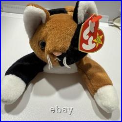 Ty Beanie Baby Chip The Cat RARE- 1996, Style 4121 With Tag Errors! PVC