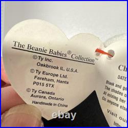 Ty Beanie Baby Chip The Cat RARE- 1996, Style 4121 With Tag Errors! PVC