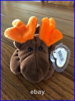 Ty Beanie Baby Chocolate The Moose One Of The Original Nine! 1993 Mwmt Rare