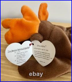 Ty Beanie Baby Chocolate the Moose 1993 with rare tag errors