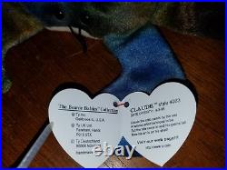 Ty Beanie Baby Claude the Crab Ty Dye Retired PVC VERY RARE, with FACTORY Errors