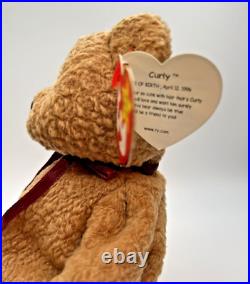 Ty Beanie Baby Curly Bear RARE Tag Sticker Error- With Multiple Errors