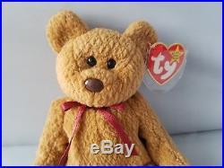Ty Beanie Baby Curly Brown Bear Original Rare Tag Errors 4th Generation P. V. C