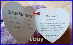 Ty Beanie Baby DREAMER the Bear 2003 BBOM Exclusive 8.5 MWMTs Plush Toy Rare