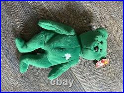 Ty Beanie Baby ERIN green bear -RARE RETIRED 1997 ERRORS, Mint