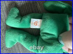Ty Beanie Baby ERIN green bear -RARE RETIRED 1997 ERRORS, Mint