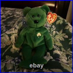 Ty Beanie Baby Erin The Bear 1997 Retired Plush Toy Errors Rare Mint Condition