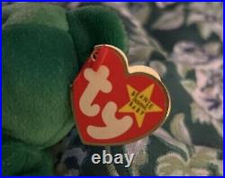 Ty Beanie Baby Erin The Bear 1997 Retired Plush Toy Errors Rare Mint Condition