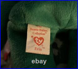 Ty Beanie Baby Erin The Bear 1997 Retired Plush Toy Errors Rare Mint Condition