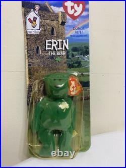 Ty Beanie Baby Erin The Bear 1997 Retired Plush Toy with Rare Tag Errors