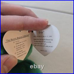 Ty Beanie Baby Erin the Bear 1997 Retired Plush Toy with ERRORS MINT RARE