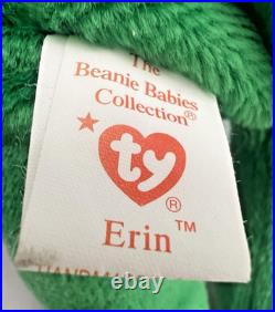 Ty Beanie Baby Erin the Bear 1997 Retired Plush Toy with ERRORS MINT RARE