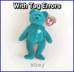 Ty Beanie Baby Erin the Bear Green 1997 with ERRORS (RARE COLLECTIBLE)