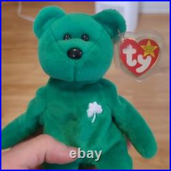 Ty Beanie Baby Erin the Bear Green 1997 with ERRORS (RARE COLLECTIBLE)