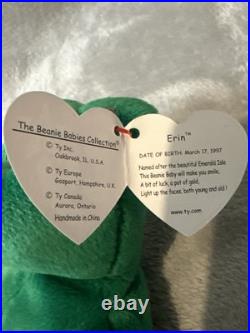Ty Beanie Baby Erin the Irish Bear 1997 with Errors (Rare Collectable)