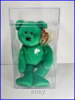 Ty Beanie Baby Erin the Irish Bear 1997 with Errors (Rare Collectable With Case)