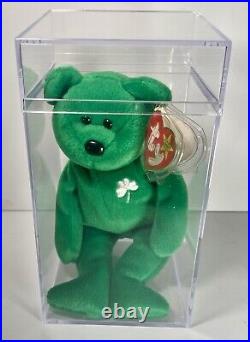 Ty Beanie Baby Erin the Irish Bear 1997 with Errors (Rare Collectable With Case)