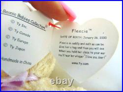Ty Beanie Baby FLEECIE 2000 Lamb with Tag ERRORS Plush Toy RARE RETIRED