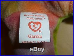 Ty Beanie Baby GARCIA The Bear 1993/1995 4051-PVC-ERROR-TAG SEALED Very RARE